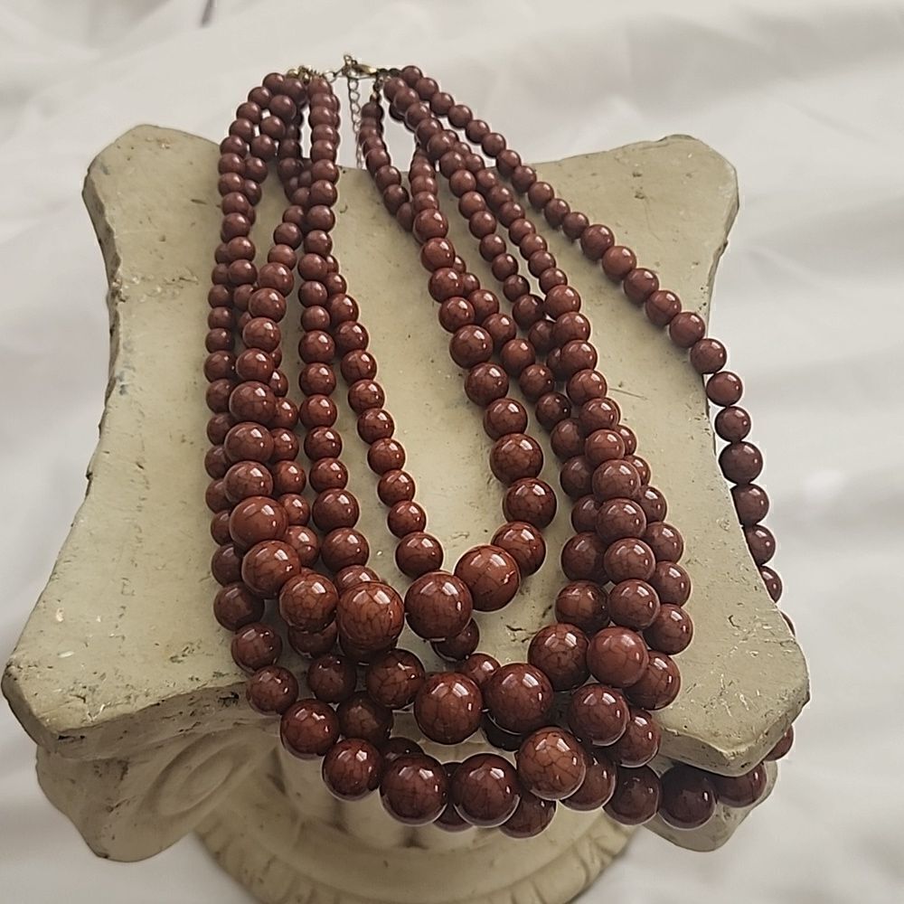 Vintage Crackle Beaded Necklace